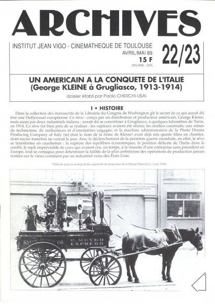 Couverture du livre: Un américian à la conquête de l'Italie - (George Kleine à Grugliasco 1913-1914)