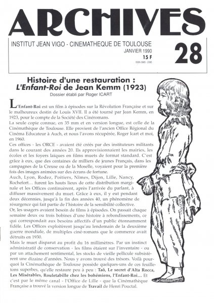 Couverture du livre: La restauration de L'Enfant-Roi de Jean Kemm (1923)