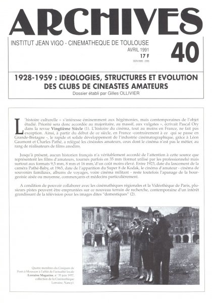 Couverture du livre: 1928-1959 - Idéologie, structure et évolution des clubs de cinéastes amateurs