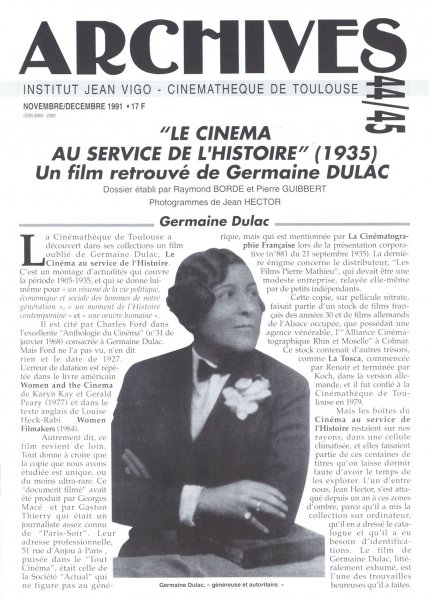 Couverture du livre: Le cinéma au service de l'Histoire (1935) - Un film retrouvé de Germaine Dulac