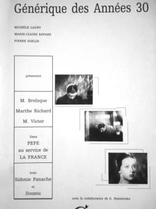 Couverture du livre Générique des années 30 par Michèle Lagny, Marie-Claire Ropars et Pierre Sorlin