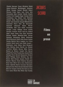 Couverture du livre Films en prose par Jacques Sicard