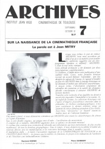 Couverture du livre Sur la naissance de la Cinémathèque Française par Jean Mitry