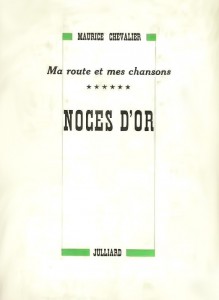 Couverture du livre Noces d'or par Maurice Chevalier