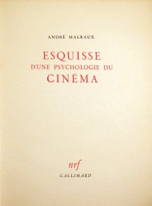 Couverture du livre Esquisse d'une psychologie du cinéma par André Malraux