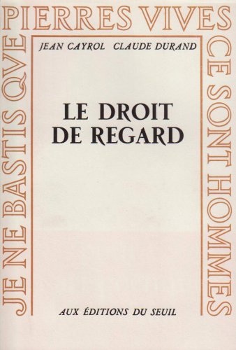Couverture du livre : Le Droit de regard
