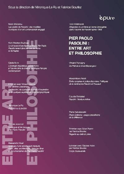 Couverture du livre: Pier Paolo Pasolini entre art et philosophie