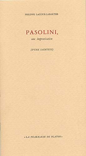 Book cover: Pasolini - une improvisation (d'une sainteté)