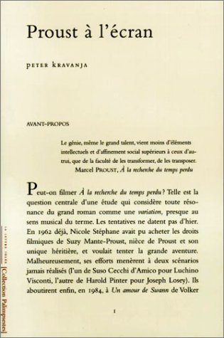 Couverture du livre: Proust à l'écran