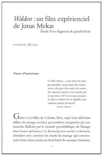 Couverture du livre : Walden - Un film expérienciel de Jonas Mekas
