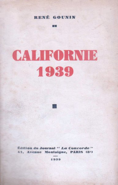 Couverture du livre: Californie 1939