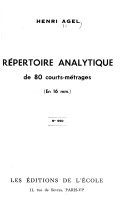 Couverture du livre : Répertoire analytique de 80 courts-métrages en 16 mm