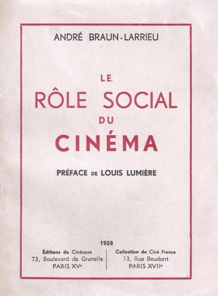 Couverture du livre: Le rôle social du cinéma