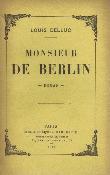 Book cover: Monsieur de Berlin