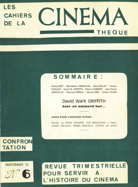 Book cover: D.W. Griffith hier et aujourd’hui...