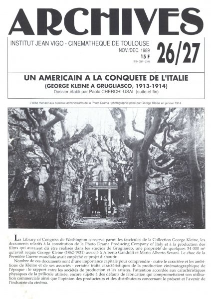 Couverture du livre: Un américian à la conquête de l'Italie - (George Kleine à Grugliasco 1913-1914) (suite et fin)