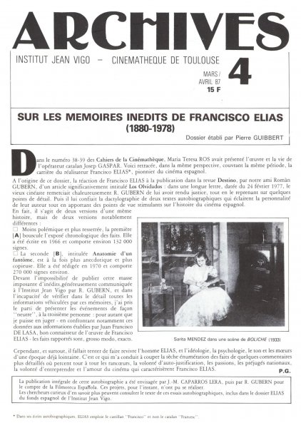 Book cover: Sur les mémoires inédits de Francisco Elias (1880-1978)