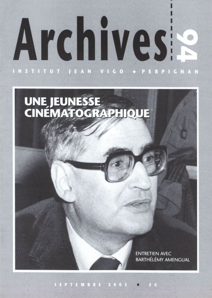 Couverture du livre : Une jeunesse cinématographique - entretien avec Barthélémy Amengual