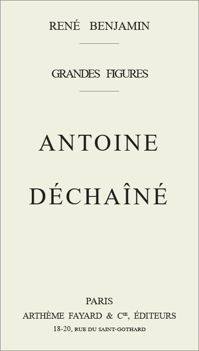 Book cover: Antoine déchaîné