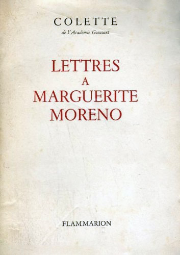 Book cover: Lettres à Marguerite Moreno