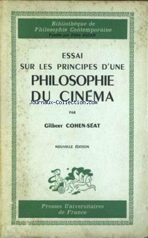Book cover: Essai sur les principes d'une philosophie du cinéma