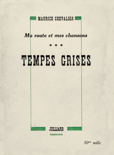 Book cover: Tempes grises - Ma route et mes chansons (3)