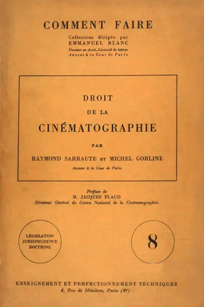 Couverture du livre: Droit de la cinématographie