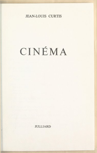 Couverture du livre : Cinéma