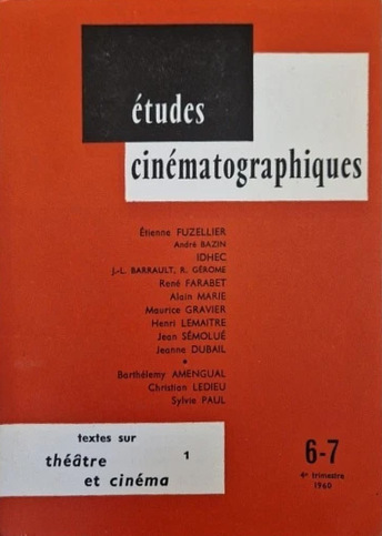 Book cover: Textes sur théâtre et cinéma 1