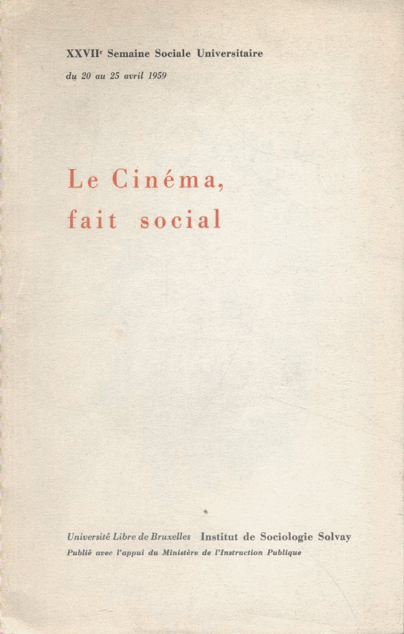 Couverture du livre : Le Cinéma, fait social