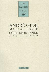 Couverture du livre Correspondance (1917-1949) - de André Gide et Marc Allégret