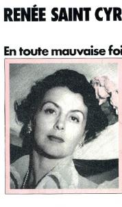 Couverture du livre En toute mauvaise foi - de Renée Saint-Cyr