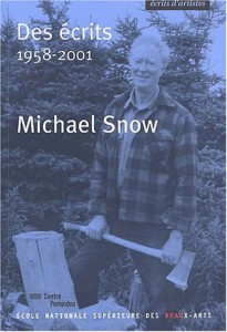 Couverture du livre Des écrits 1958-2001 par Michael Snow