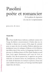 Couverture du livre Pasolini poète et romancier - de Philippe Di Meo