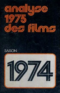 Couverture du livre Analyse 1975 des films - Collectif