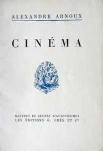 Couverture du livre Cinéma par Alexandre Arnoux