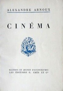 Couverture du livre Cinéma - de Alexandre Arnoux
