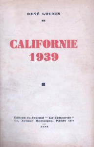 Couverture du livre Californie 1939 par René Gounin