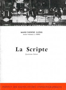 Couverture du livre La scripte par Marie-Thérèse Cléris