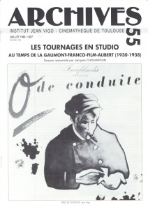 Couverture du livre Les tournages en studio au temps de la Gaumont-Franco-Film-Aubert (1930-1938) par Collectif dir. Jacques Choukroun