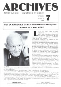 Couverture du livre Sur la naissance de la Cinémathèque Française - de Jean Mitry
