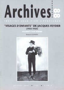 Couverture du livre Visages d'enfants de Jacques Feyder - de Roland Cosandey