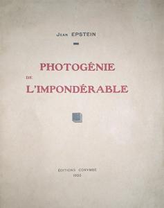 Couverture du livre La Photogénie de l'impondérable - de Jean Epstein