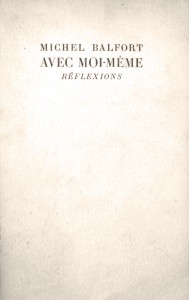 Couverture du livre Avec moi-même - de Michel Balfort