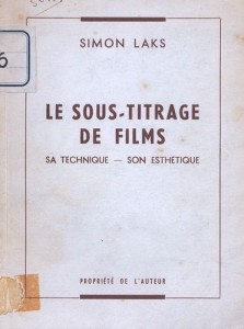 Couverture du livre Le Sous-titrage de films par Simon Laks