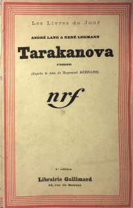 Couverture du livre Tarakanova - de André Lang et René Lehmann
