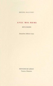 Couverture du livre Avec moi-même - de Michel Balfort