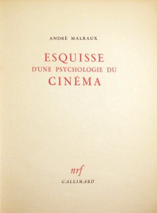 Couverture du livre Esquisse d'une psychologie du cinéma - de André Malraux