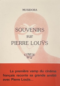 Couverture du livre Souvenirs sur Pierre Louÿs par Musidora