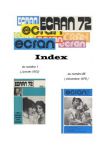 Écran - index général:du numéro 1 (janvier 1972) au numéro 86 (décembre 1979)